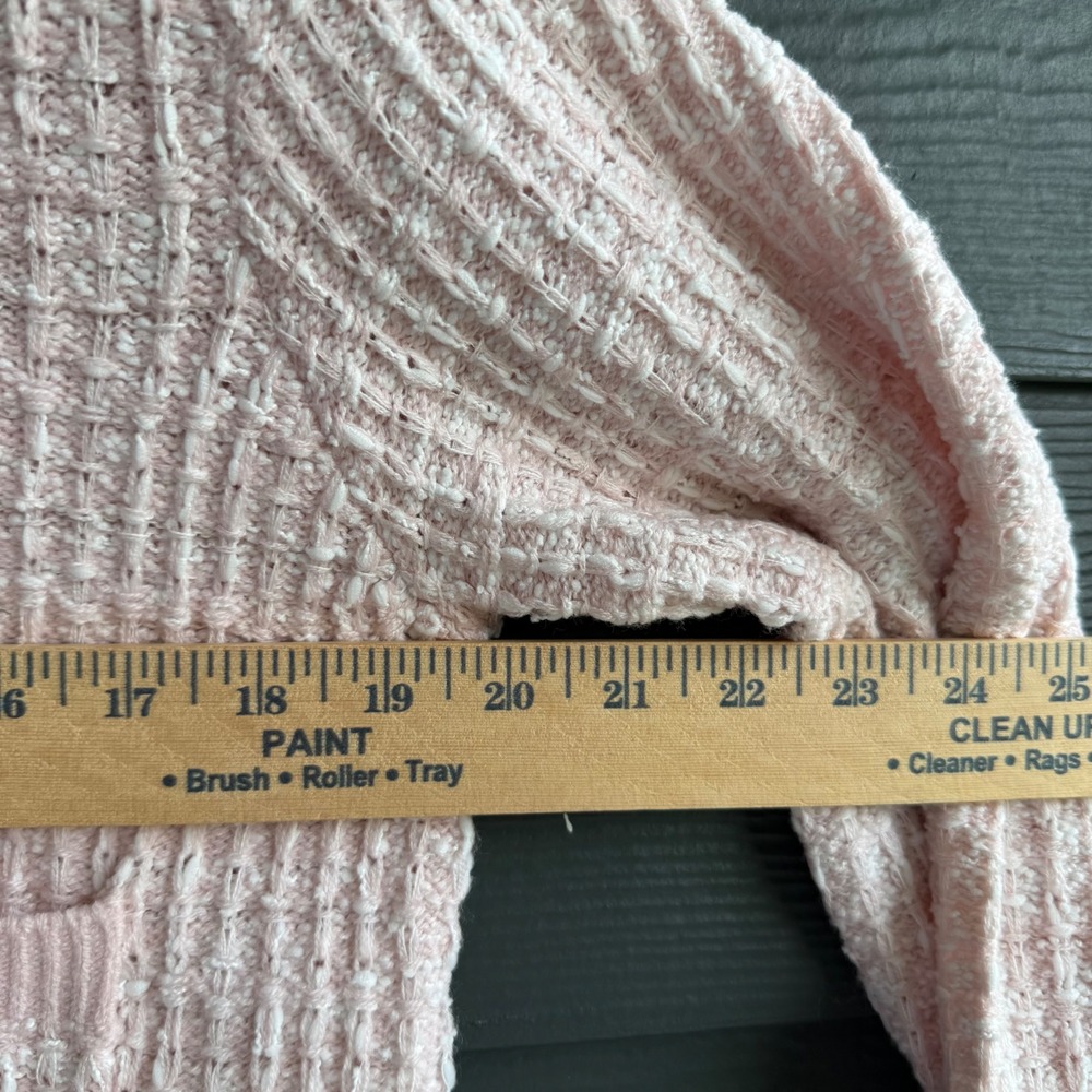 Francesca's Blue Rain Pearl Button Cropped Cardigan Sweater Pink NWT S - Picture 8 of 9